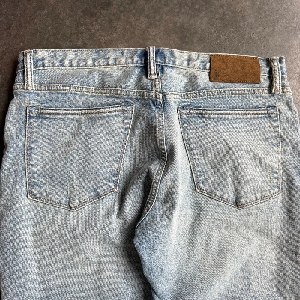 Todd Snyder Slim Fit Jeans Men's 34x30 Light Wash Stretch Denim Casual Pants